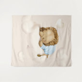 眠るライオンの仮想シャワー背景 タペストリー (正面(横))