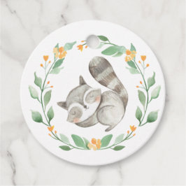 眠るラクーンリース赤ちゃんシャワーありがとう フェイバータグ