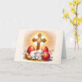 眠るラム正統イースター カード (黄色い花)