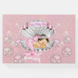 眠る人魚のベビーガールピンクのシェル真珠 ゲストブック