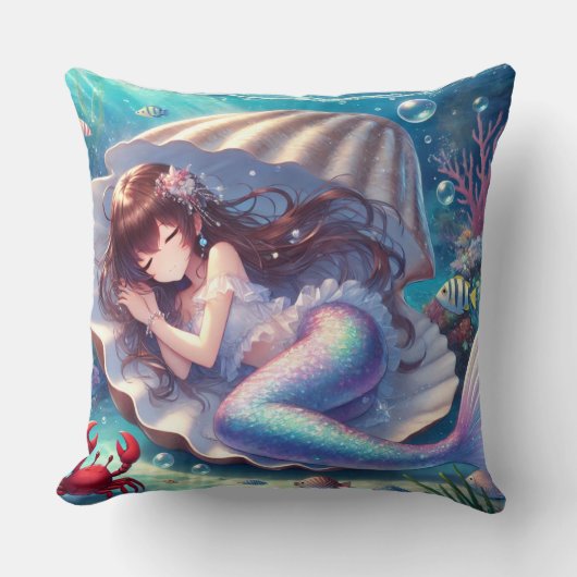 眠る人魚の角枕 クッション (正面)