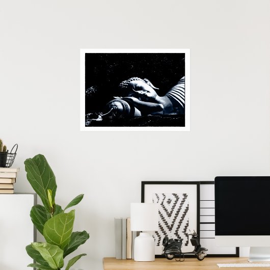 眠る仏と目覚め/ダルマ ポスター (ホームオフィス)