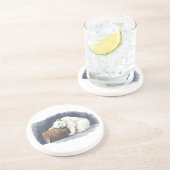 眠る北極熊水彩画 コースター (側面)