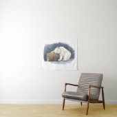 眠る北極熊水彩画 タペストリー (インサイチュ(横))