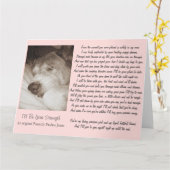 眠る古い秋田犬の動物の悔やみや弔慰詩の大 カード (黄色い花)