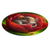 眠る可愛いネズミ カッティングボード (角)