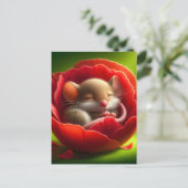 眠る可愛いネズミ ポストカード (スタンド正面)