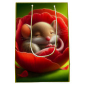 眠る可愛いネズミ ミディアムペーパーバッグ (裏面)