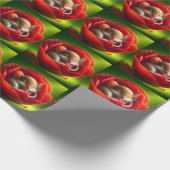 眠る可愛いネズミ ラッピングペーパー (角)