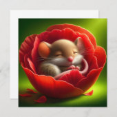 眠る可愛いネズミ 招待状 (正面/裏面)