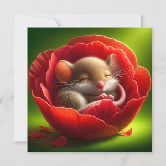 眠る可愛いネズミ 招待状 (正面)