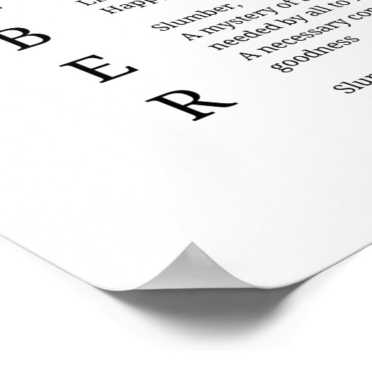 眠る夢の時間の詩のポスターウォールアート ポスター (角)