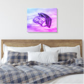 眠る天使が天国にピンク色で雲 キャンバスプリント (インサイチュ (寝室))