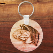 眠る天使が天国に舞い上がる キーホルダー (正面)