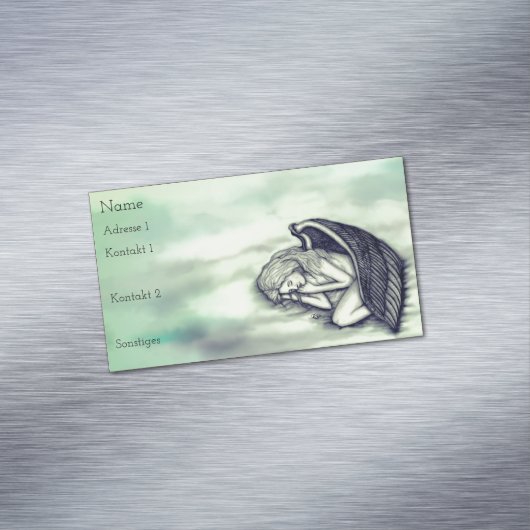 眠る天使が天国に雲を隠す マグネット名刺 (インサイチュ)