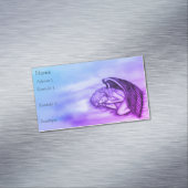 眠る天使が天国に青いピンク色を雲 マグネット名刺 (インサイチュ)