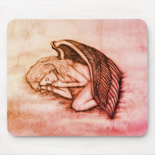 眠る天使が天国雲 マウスパッド (正面)