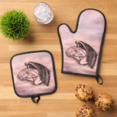 眠る天使が天国雲 鍋つかみ&鍋敷きセット (トップダウン)