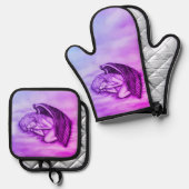 眠る天使が天国雲 鍋つかみ&鍋敷きセット (正面/裏面)