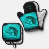 眠る天使が天国雲 鍋つかみ&鍋敷きセット (正面/裏面)