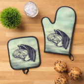 眠る天使が天国雲 鍋つかみ&鍋敷きセット (トップダウン)