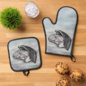 眠る天使が天国雲 鍋つかみ&鍋敷きセット (トップダウン)