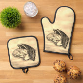 眠る天使が天国雲 鍋つかみ&鍋敷きセット (トップダウン)