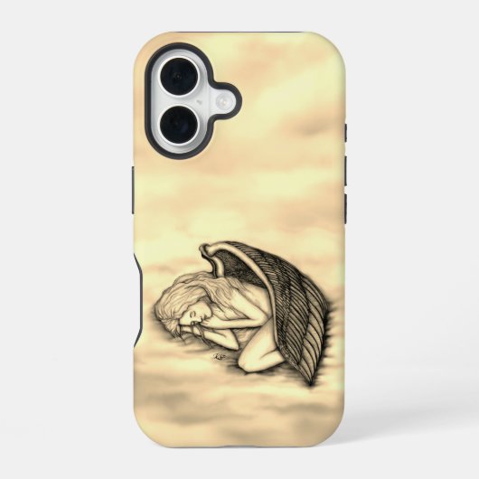 眠る天使が天国雲 iPhone 16ケース (裏面)