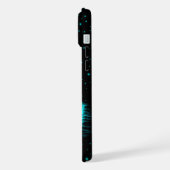 眠る天使の黒と緑のデザイン iPhoneケース (左側面)