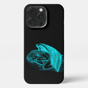 眠る天使の黒と緑のデザイン iPhone 13 PROケース