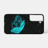 眠る天使の黒と緑のデザイン SAMSUNG GALAXYケース (裏面横)