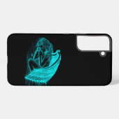 眠る天使の黒と緑のデザイン SAMSUNG GALAXYケース (裏面横)