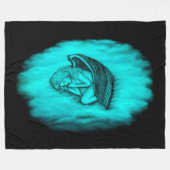 眠る天使 フリースブランケット (正面(横))