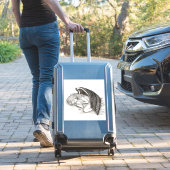 眠る天使 – 白黒デザイン シール (スーツケースインサイチュ)