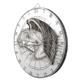 眠る天使、白黒デザイン ダーツボード (正面右)