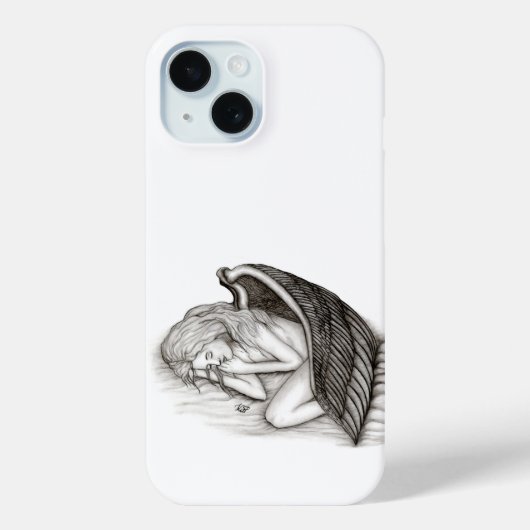 眠る天使、白黒デザイン Case-Mate iPhoneケース (裏面)
