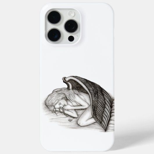 眠る天使、白黒デザイン Case-Mate iPhoneケース (裏面)