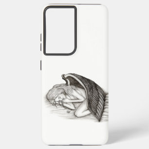 眠る天使、白黒デザイン SAMSUNG GALAXY S21+ケース