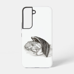 眠る天使、白黒デザイン SAMSUNG GALAXY S22ケース