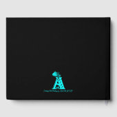 眠る天使、黒と緑のデザイン ゲストブック (裏面)