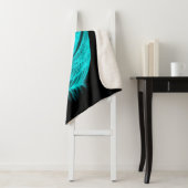 眠る天使、黒と緑のデザイン シェルパブランケット (インサイチュ)