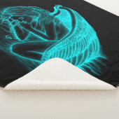 眠る天使、黒と緑のデザイン シェルパブランケット (3/4)