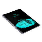 眠る天使、黒と緑のデザイン ノートブック (右側)