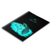 眠る天使、黒と緑のデザイン ノートブック (左側)