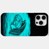 眠る天使、黒と緑のデザイン Case-Mate iPhoneケース (裏面 (横))