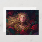 眠る女性のおとぎ話 ポストカード (正面/裏面)