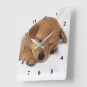 眠る子犬の壁時計 スクエア壁時計 (傾斜)
