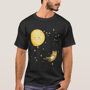 眠る子猫と月 Tシャツ