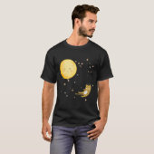 眠る子猫と月 Tシャツ (正面フル)
