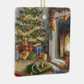 眠る子猫バイザクリスマスツリー セラミックオーナメント (右)